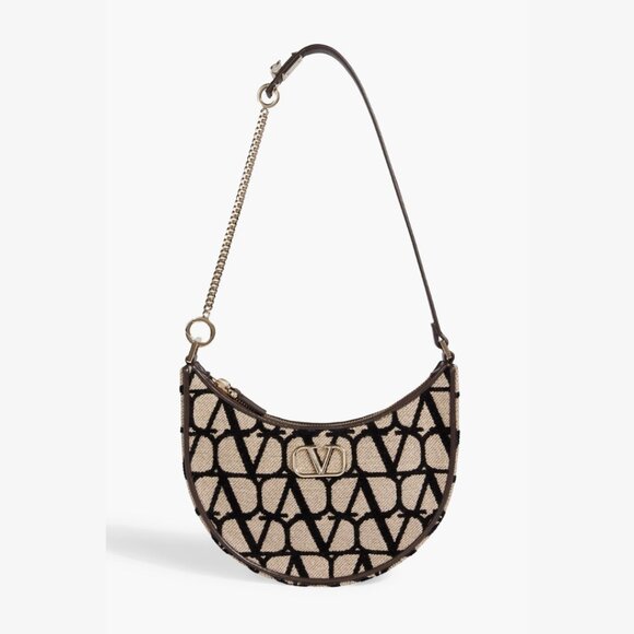 NWT Valentino Garavani VLogo Mini Shoulder Bag Gold Chain-link Leather Strap - Picture 1 of 12
